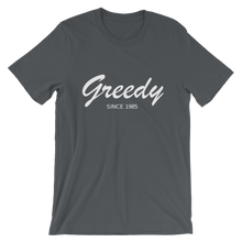 Greedy Unisex T-Shirt, Collection Nicknames-Asphalt-S-Tamed Winds-tshirt-shop-and-sailing-blog-www-tamedwinds-com