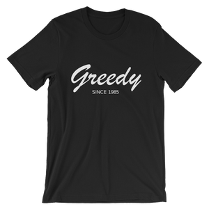 Greedy Unisex T-Shirt, Collection Nicknames-Black-S-Tamed Winds-tshirt-shop-and-sailing-blog-www-tamedwinds-com