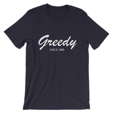 Greedy Unisex T-Shirt, Collection Nicknames-Navy-S-Tamed Winds-tshirt-shop-and-sailing-blog-www-tamedwinds-com