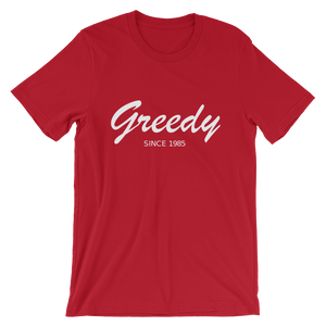 Greedy Unisex T-Shirt, Collection Nicknames-Red-S-Tamed Winds-tshirt-shop-and-sailing-blog-www-tamedwinds-com