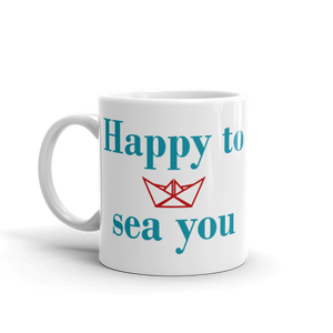 Happy To Sea You Mug 325 ml, Collection Origami Boat-Tamed Winds-tshirt-shop-and-sailing-blog-www-tamedwinds-com