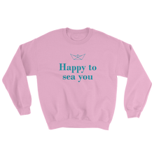 Happy To Sea You Unisex Crewneck Sweatshirt, Collection Origami Boat-Light Pink-S-Tamed Winds-tshirt-shop-and-sailing-blog-www-tamedwinds-com