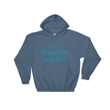 Happy To Sea You Unisex Hooded Sweatshirt, Collection Origami Boat-Indigo Blue-S-Tamed Winds-tshirt-shop-and-sailing-blog-www-tamedwinds-com