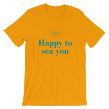 Happy To Sea You Unisex T-Shirt, Collection Origami Boat-Gold-S-Tamed Winds-tshirt-shop-and-sailing-blog-www-tamedwinds-com