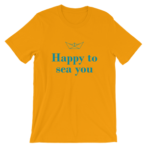 Happy To Sea You Unisex T-Shirt, Collection Origami Boat-Gold-S-Tamed Winds-tshirt-shop-and-sailing-blog-www-tamedwinds-com