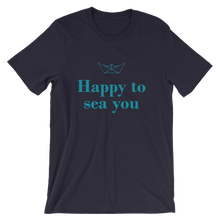 Happy To Sea You Unisex T-Shirt, Collection Origami Boat-Navy-S-Tamed Winds-tshirt-shop-and-sailing-blog-www-tamedwinds-com