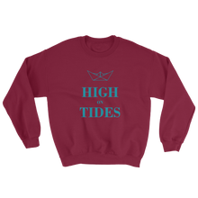 High On Tides Unisex Crewneck Sweatshirt, Collection Origami Boat-Maroon-S-Tamed Winds-tshirt-shop-and-sailing-blog-www-tamedwinds-com