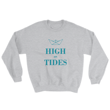 High On Tides Unisex Crewneck Sweatshirt, Collection Origami Boat-Sport Grey-S-Tamed Winds-tshirt-shop-and-sailing-blog-www-tamedwinds-com