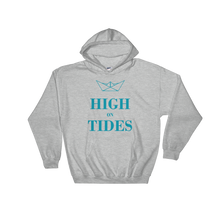High On Tides Unisex Hooded Sweatshirt, Collection Origami Boat-Sport Grey-S-Tamed Winds-tshirt-shop-and-sailing-blog-www-tamedwinds-com