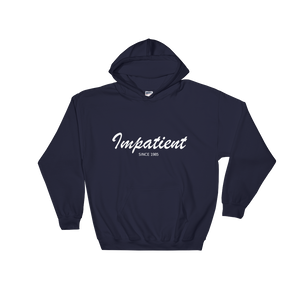 Impatient Unisex Hooded Sweatshirt, Collection Nicknames-Navy-S-Tamed Winds-tshirt-shop-and-sailing-blog-www-tamedwinds-com
