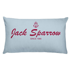 Jack Sparrow Light Grayish Blue Decorative Pillow, Collection Pirate Tales-Tamed Winds-tshirt-shop-and-sailing-blog-www-tamedwinds-com