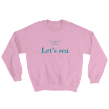Let’s Sea Unisex Crewneck Sweatshirt, Collection Origami Boat-Light Pink-S-Tamed Winds-tshirt-shop-and-sailing-blog-www-tamedwinds-com