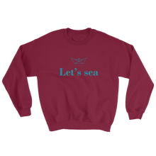 Let’s Sea Unisex Crewneck Sweatshirt, Collection Origami Boat-Maroon-S-Tamed Winds-tshirt-shop-and-sailing-blog-www-tamedwinds-com