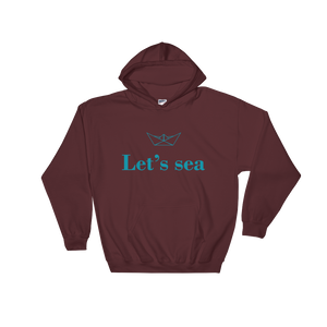 Let’s Sea Unisex Hooded Sweatshirt, Collection Origami Boat-Maroon-S-Tamed Winds-tshirt-shop-and-sailing-blog-www-tamedwinds-com