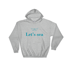 Let’s Sea Unisex Hooded Sweatshirt, Collection Origami Boat-Sport Grey-S-Tamed Winds-tshirt-shop-and-sailing-blog-www-tamedwinds-com