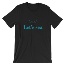 Let’s Sea Unisex T-Shirt, Collection Origami Boat-Black-S-Tamed Winds-tshirt-shop-and-sailing-blog-www-tamedwinds-com