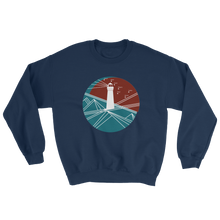 Lighthouse Unisex Crewneck Sweatshirt, Collection Fjaka-Navy-S-Tamed Winds-tshirt-shop-and-sailing-blog-www-tamedwinds-com