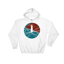 Lighthouse Unisex Hooded Sweatshirt, Collection Fjaka-White-S-Tamed Winds-tshirt-shop-and-sailing-blog-www-tamedwinds-com