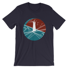 Lighthouse Unisex T-Shirt, Collection Fjaka-Navy-S-Tamed Winds-tshirt-shop-and-sailing-blog-www-tamedwinds-com