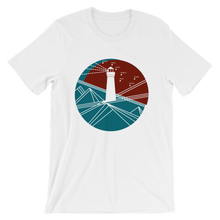 Lighthouse Unisex T-Shirt, Collection Fjaka-White-S-Tamed Winds-tshirt-shop-and-sailing-blog-www-tamedwinds-com
