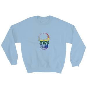 Love Skull Unisex Crewneck Sweatshirt, Collection Jolly Roger-Light Blue-S-Tamed Winds-tshirt-shop-and-sailing-blog-www-tamedwinds-com