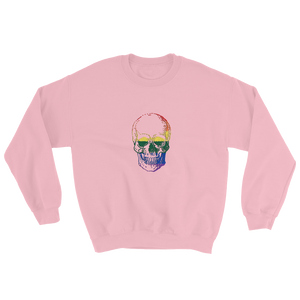 Love Skull Unisex Crewneck Sweatshirt, Collection Jolly Roger-Light Pink-S-Tamed Winds-tshirt-shop-and-sailing-blog-www-tamedwinds-com