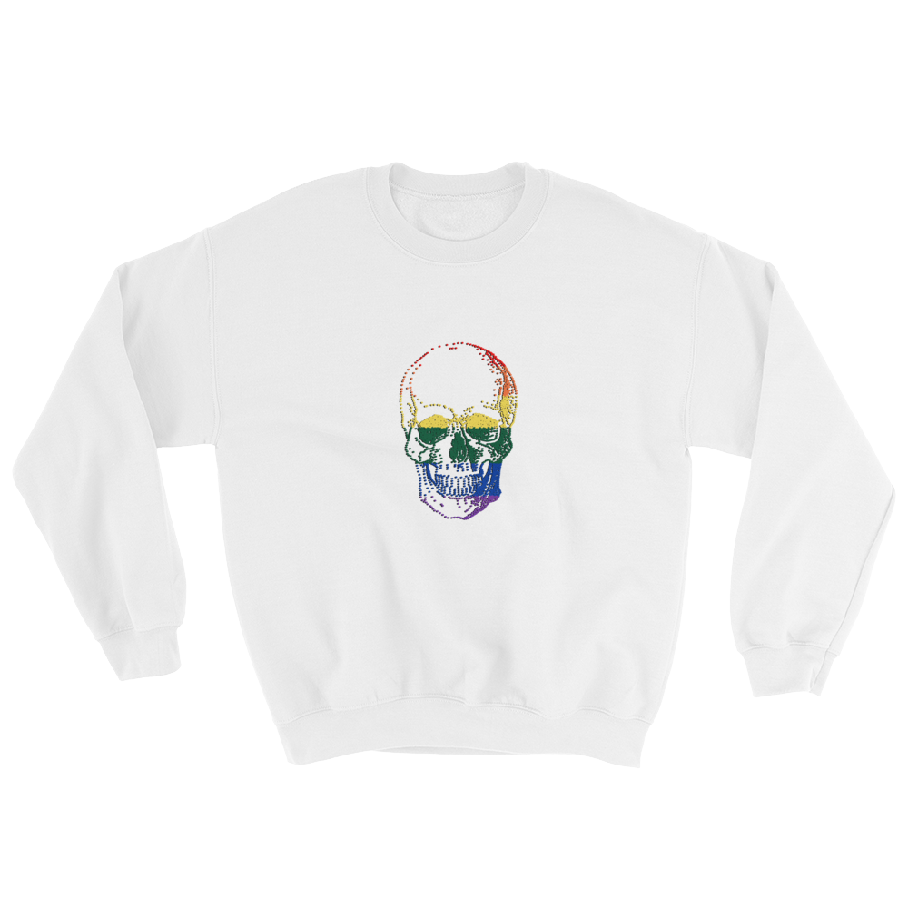 Love Skull Unisex Crewneck Sweatshirt, Collection Jolly Roger-White-S-Tamed Winds-tshirt-shop-and-sailing-blog-www-tamedwinds-com