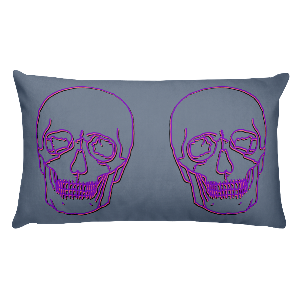 Neon Skull Decorative Pillow, Collection Jolly Roger-Tamed Winds-tshirt-shop-and-sailing-blog-www-tamedwinds-com