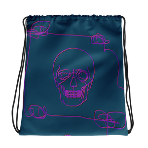 Neon Skull Drawstring Bag, Collection Jolly Roger-Tamed Winds-tshirt-shop-and-sailing-blog-www-tamedwinds-com