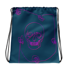 Neon Skull Drawstring Bag, Collection Jolly Roger-Tamed Winds-tshirt-shop-and-sailing-blog-www-tamedwinds-com