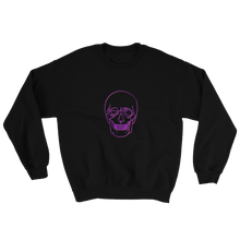 Neon Skull Unisex Crewneck Sweatshirt, Collection Jolly Roger-Black-S-Tamed Winds-tshirt-shop-and-sailing-blog-www-tamedwinds-com