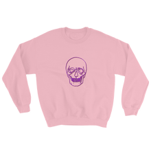 Neon Skull Unisex Crewneck Sweatshirt, Collection Jolly Roger-Light Pink-S-Tamed Winds-tshirt-shop-and-sailing-blog-www-tamedwinds-com