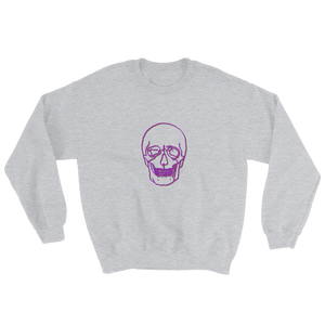 Neon Skull Unisex Crewneck Sweatshirt, Collection Jolly Roger-Sport Grey-S-Tamed Winds-tshirt-shop-and-sailing-blog-www-tamedwinds-com