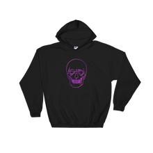 Neon Skull Unisex Hooded Sweatshirt, Collection Jolly Roger-Black-S-Tamed Winds-tshirt-shop-and-sailing-blog-www-tamedwinds-com