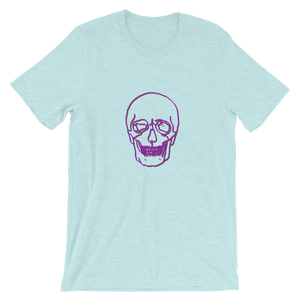 Neon Skull Unisex T-Shirt, Collection Jolly Roger-Heather Prism Ice Blue-S-Tamed Winds-tshirt-shop-and-sailing-blog-www-tamedwinds-com