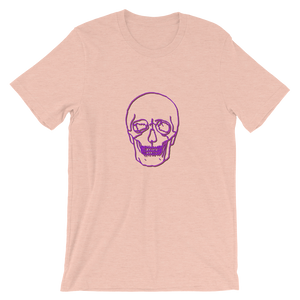 Neon Skull Unisex T-Shirt, Collection Jolly Roger-Heather Prism Peach-S-Tamed Winds-tshirt-shop-and-sailing-blog-www-tamedwinds-com