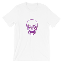 Neon Skull Unisex T-Shirt, Collection Jolly Roger-White-S-Tamed Winds-tshirt-shop-and-sailing-blog-www-tamedwinds-com