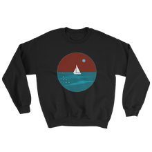 Northern Star Unisex Crewneck Sweatshirt, Collection Fjaka-Black-S-Tamed Winds-tshirt-shop-and-sailing-blog-www-tamedwinds-com