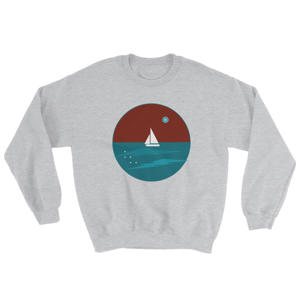Northern Star Unisex Crewneck Sweatshirt, Collection Fjaka-Sport Grey-S-Tamed Winds-tshirt-shop-and-sailing-blog-www-tamedwinds-com