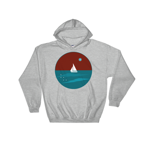 Northern Star Unisex Hooded Sweatshirt, Collection Fjaka-Sport Grey-S-Tamed Winds-tshirt-shop-and-sailing-blog-www-tamedwinds-com