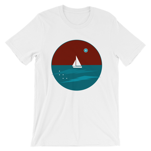 Northern Star Unisex T-Shirt, Collection Fjaka-White-S-Tamed Winds-tshirt-shop-and-sailing-blog-www-tamedwinds-com