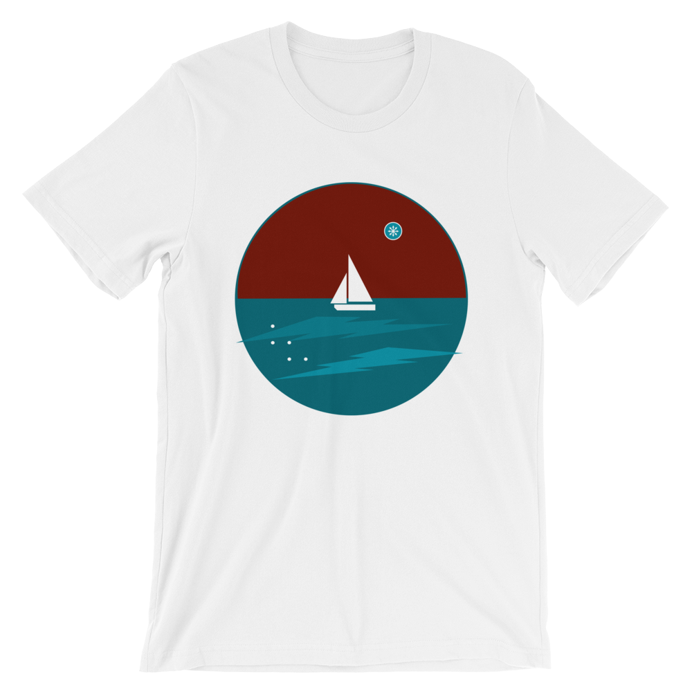 Northern Star Unisex T-Shirt, Collection Fjaka-White-S-Tamed Winds-tshirt-shop-and-sailing-blog-www-tamedwinds-com