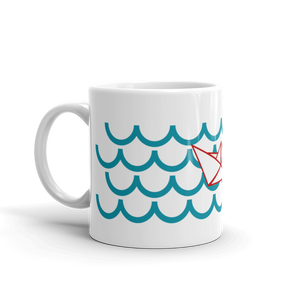 One Paper Boat Mug 325 ml, Collection Origami Boat-Tamed Winds-tshirt-shop-and-sailing-blog-www-tamedwinds-com
