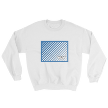 Paper Boat Unisex Crewneck Sweatshirt, Collection Origami Boat-White-S-Tamed Winds-tshirt-shop-and-sailing-blog-www-tamedwinds-com