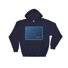 Paper Boat Unisex Hooded Sweatshirt, Collection Origami Boat-Navy-S-Tamed Winds-tshirt-shop-and-sailing-blog-www-tamedwinds-com