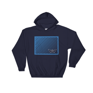 Paper Boat Unisex Hooded Sweatshirt, Collection Origami Boat-Navy-S-Tamed Winds-tshirt-shop-and-sailing-blog-www-tamedwinds-com