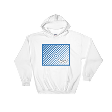 Paper Boat Unisex Hooded Sweatshirt, Collection Origami Boat-White-S-Tamed Winds-tshirt-shop-and-sailing-blog-www-tamedwinds-com