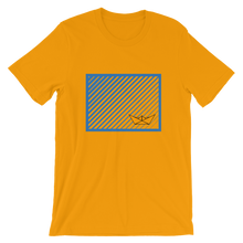 Paper Boat Unisex T-Shirt, Collection Origami Boat-Gold-S-Tamed Winds-tshirt-shop-and-sailing-blog-www-tamedwinds-com