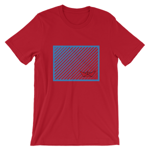 Paper Boat Unisex T-Shirt, Collection Origami Boat-Red-S-Tamed Winds-tshirt-shop-and-sailing-blog-www-tamedwinds-com