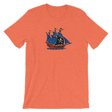 Pirate Schooner Unisex T-Shirt, Collection Ships & Boats-Heather Orange-S-Tamed Winds-tshirt-shop-and-sailing-blog-www-tamedwinds-com